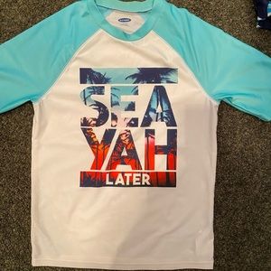 Boys swim rash guard short sleeve